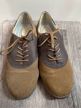 Eastland Brown Suede and Dark Brown Leather Derby Oxfords